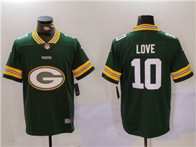 Green Bay Packers #10 Jordan Love Green Team Big Logo Vapor Limited Jersey