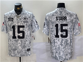 Green Bay Packers #15 Bart Starr Arctic Camo 2024 Salute To Service Limited Jersey