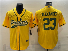 Green Bay Packers #23 Jaire Alexander Gold Baseball Cool Base Jersey