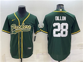 Green Bay Packers #28 A.J. Dillon Green Baseball Cool Base Jersey