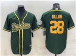 Green Bay Packers #28 A.J. Dillon Green Baseball Cool Base Jersey