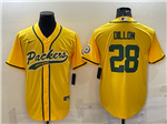 Green Bay Packers #28 A.J. Dillon Gold Baseball Cool Base Jersey