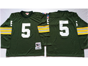 Green Bay Packers #5 Paul Hornung 1961 Throwback Green Jersey