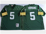 Green Bay Packers #5 Paul Hornung 1966 Throwback Green Jersey