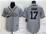 Las Vegas Raiders #17 Davante Adams Gray Baseball Cool Base Team Jersey