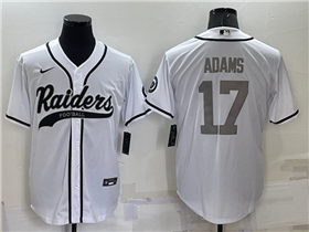 Las Vegas Raiders #17 Davante Adams White/Silver Baseball Cool Base Jersey