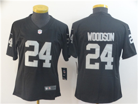 Las Vegas Raiders #24 Charles Woodson Women's Black Vapor Limited Jersey