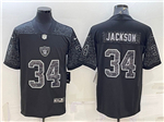 Las Vegas Raiders #34 Bo Jackson Black RFLCTV Limited Jersey