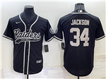 Las Vegas Raiders #34 Bo Jackson Black Baseball Cool Base Jersey