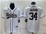 Las Vegas Raiders #34 Bo Jackson White Baseball Cool Base Jersey