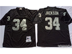 Los Angeles Raiders #34 Bo Jackson Throwback Black Jersey