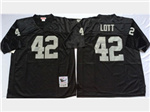 Oakland Raiders #42 Ronnie Lott Throwback Black Jersey