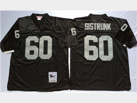 Oakland Raiders #60 Otis Sistrunk Throwback Black Jersey