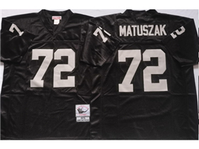 Oakland Raiders #72 John Matuszak 1976 Throwback Black Jersey