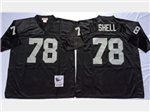 Los Angeles Raiders #78 Art Shell Throwback Black Jersey