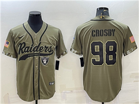 Las Vegas Raiders #98 Maxx Crosby Olive Salute To Service Baseball Jersey