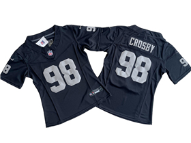 Las Vegas Raiders #98 Maxx Crosby Women's Black Vapor F.U.S.E. Limited Jersey