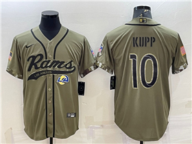 Los Angeles Rams #10 Cooper Kupp Olive Salute To Service Baseball Jersey