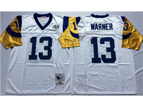 St. Louis Rams #13 Kurt Warner Throwback White Jersey