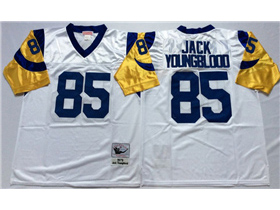 Los Angeles Rams #85 Jack Youngblood Throwback White Jersey