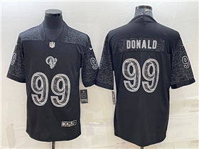 Los Angeles Rams #99 Aaron Donald Black RFLCTV Limited Jersey