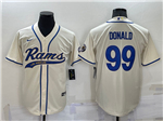 Los Angeles Rams #99 Aaron Donald Cream Baseball Cool Base Jersey