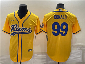 Los Angeles Rams #99 Aaron Donald Gold Baseball Cool Base Jersey