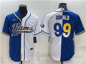 Los Angeles Rams #99 Aaron Donald Split Royal/White Baseball Cool Base Jersey