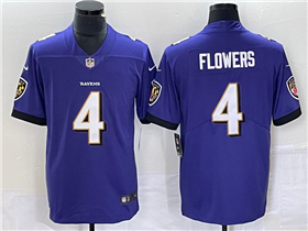 Baltimore Ravens #4 Zay Flowers Purple Vapor Limited Jersey