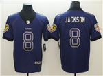 Baltimore Ravens #8 Lamar Jackson Purple Drift Fashion Limited Jersey