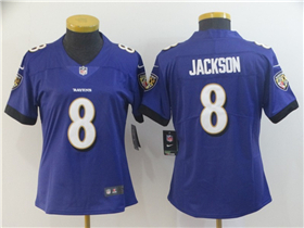 Baltimore Ravens #8 Lamar Jackson Women's Purple Vapor Limited Jersey