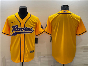 Baltimore Ravens Gold Baseball Cool Base Team Jersey