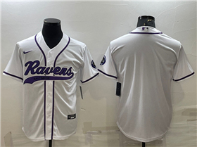 Baltimore Ravens White Baseball Cool Base Team Jersey