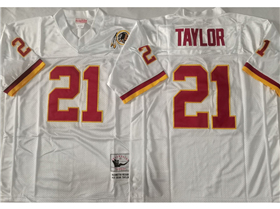 Washington Redskins #21 Sean Taylor Throwback White Jersey