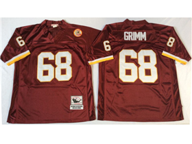 Washington Redskins #68 Russ Grimm Throwback Burgundy Jersey