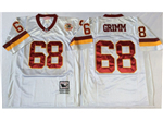 Washington Redskins #68 Russ Grimm Throwback White Jersey