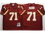 Washington Redskins #71 Charles Mann Throwback Burgundy Jersey