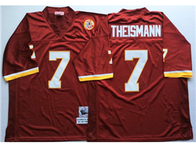 Washington Redskins #7 Joe Theismann Throwback Burgundy Jersey