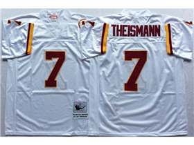 Washington Redskins #7 Joe Theismann Throwback White Jersey