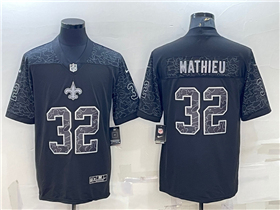 New Orleans Saints #32 Tyrann Mathieu Black RFLCTV Limited Jersey