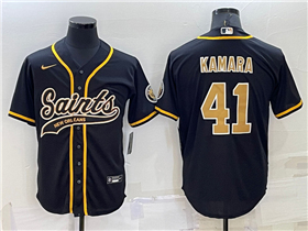 New Orleans Saints #41 Alvin Kamara Black Baseball Cool Base Jersey