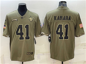 New Orleans Saints #41 Alvin Kamara 2022 Olive Salute To Service Limited Jersey