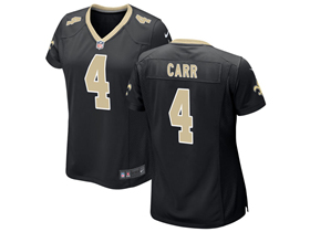 New Orleans Saints #4 Derek Carr Women's Black Vapor Limited Jersey