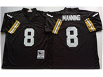 New Orleans Saints #8 Archie Manning 1971 Throwback Black Jersey