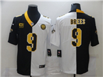 New Orleans Saints #9 Drew Brees Split Black/White Limited Jersey