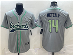 Seattle Seahawks #14 DK Metcalf Gray Baseball Cool Base Jersey