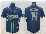 Seattle Seahawks #14 DK Metcalf Navy Baseball Cool Base Jersey