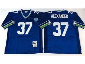 Seattle Seahawks #37 Shaun Alexander Throwback Blue Jersey