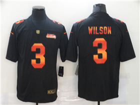 Seattle Seahawks #3 Russell Wilson Black Colorful Fashion Limited Jersey