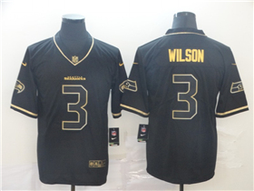 Seattle Seahawks #3 Russell Wilson Black Gold Vapor Limited Jersey